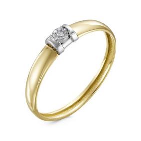 Кольцо из лимонного золота КЮЗ Del'ta DБР111482рл с бриллиантом DБР111482рл фото