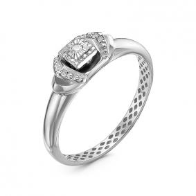 Кольцо из белого золота КЮЗ Del'ta DБР111483рб с бриллиантом DБР111483рб фото