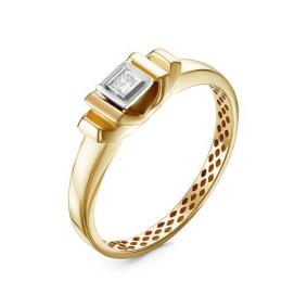 Кольцо из лимонного золота КЮЗ Del'ta DБР111502рл с бриллиантом DБР111502рл фото