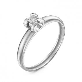 Кольцо из белого золота КЮЗ Del'ta DБР111507рб с бриллиантом DБР111507рб фото