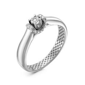 Кольцо из белого золота КЮЗ Del'ta DБР111521рб с бриллиантом DБР111521рб фото