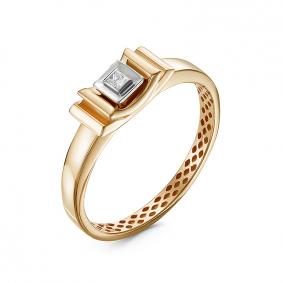 Золотое кольцо КЮЗ Del'ta DБР111526р с бриллиантом DБР111526р фото