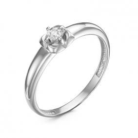 Кольцо из белого золота КЮЗ Del'ta DБР111546б с бриллиантом DБР111546б фото