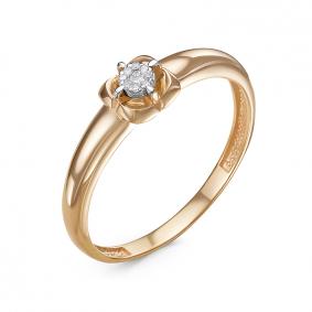 Золотое кольцо КЮЗ Del'ta DБР111552 с бриллиантом DБР111552 фото