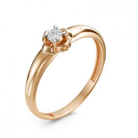 Золотое кольцо КЮЗ Del'ta DБР111553 с бриллиантом DБР111553 фото