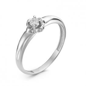 Кольцо из белого золота КЮЗ Del'ta DБР111553б с бриллиантом DБР111553б фото