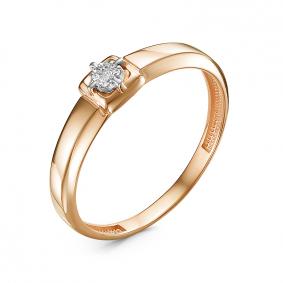 Золотое кольцо КЮЗ Del'ta DБР111554 с бриллиантом DБР111554 фото