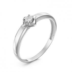 Кольцо из белого золота КЮЗ Del'ta DБР111556б с бриллиантом DБР111556б фото