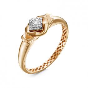 Золотое кольцо КЮЗ Del'ta DБР111560р с бриллиантом DБР111560р фото