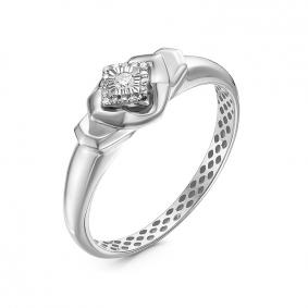 Кольцо из белого золота КЮЗ Del'ta DБР111560рб с бриллиантом DБР111560рб фото