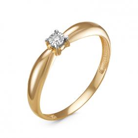 Золотое кольцо КЮЗ Del'ta DБР111563 с бриллиантом DБР111563 фото