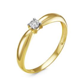 Кольцо из лимонного золота КЮЗ Del'ta DБР111563л с бриллиантом DБР111563л фото