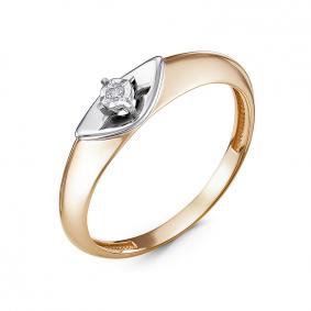 Золотое кольцо КЮЗ Del'ta DБР111568 с бриллиантом DБР111568 фото