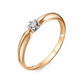 Золотое кольцо КЮЗ Del'ta DБР111573 с бриллиантом DБР111573 фото