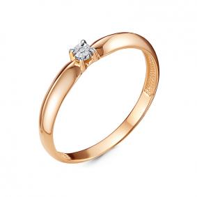 Золотое кольцо КЮЗ Del'ta DБР111574 с бриллиантом DБР111574 фото