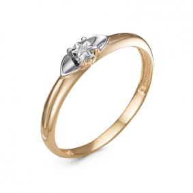 Золотое кольцо КЮЗ Del'ta DБР111577 с бриллиантом DБР111577 фото