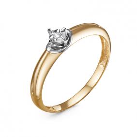 Золотое кольцо КЮЗ Del'ta DБР111580 с бриллиантом DБР111580 фото