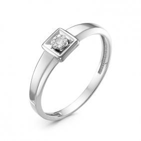 Кольцо из белого золота КЮЗ Del'ta DБР111586б с бриллиантом DБР111586б фото