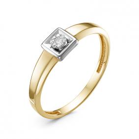 Кольцо из лимонного золота КЮЗ Del'ta DБР111586л с бриллиантом DБР111586л фото