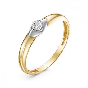 Золотое кольцо КЮЗ Del'ta DБР111588л с бриллиантом DБР111588л фото