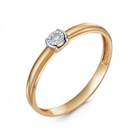 Золотое кольцо КЮЗ Del'ta DБР111590 с бриллиантом DБР111590 фото