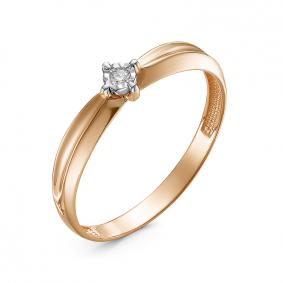 Золотое помолвочное кольцо КЮЗ Del'ta с бриллиантом DБР111592 DБР111592 фото