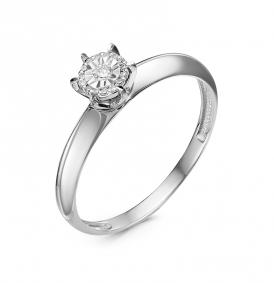 Кольцо из белого золота КЮЗ Del'ta DБР111600б с бриллиантом DБР111600б фото