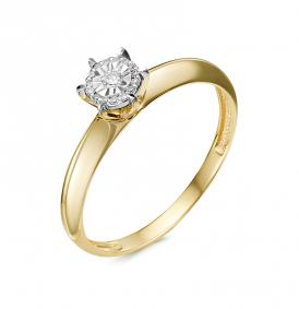 Кольцо из лимонного золота КЮЗ Del'ta DБР111600л с бриллиантом DБР111600л фото