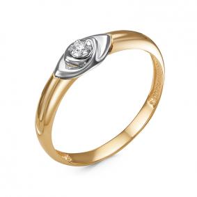 Золотое кольцо КЮЗ Del'ta DБР111608 с бриллиантом DБР111608 фото