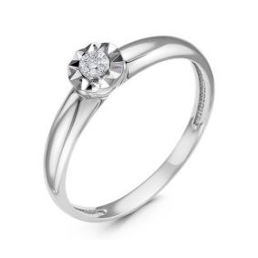 Кольцо из белого золота КЮЗ Del'ta DБР111618б с бриллиантом DБР111618б фото