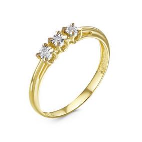 Кольцо из лимонного золота КЮЗ Del'ta DБР111629л с бриллиантом DБР111629л фото