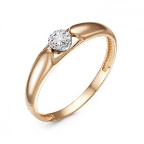 Золотое кольцо КЮЗ Del'ta DБР111630 с бриллиантом DБР111630 фото