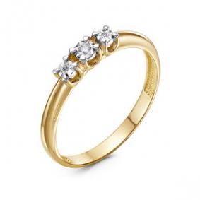 Кольцо из лимонного золота КЮЗ Del'ta DБР111631л с бриллиантом DБР111631л фото