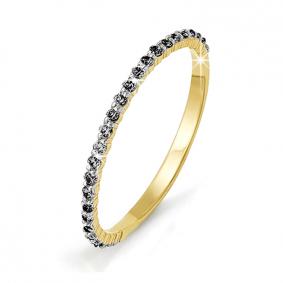 Кольцо из лимонного золота КЮЗ Del'ta DБР111643л с чёрным бриллиантом DБР111643л фото