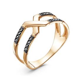 Золотое кольцо КЮЗ Del'ta DБР111703 с чёрным бриллиантом DБР111703 фото