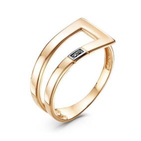 Золотое кольцо КЮЗ Del'ta DБР111718 с чёрным бриллиантом DБР111718 фото