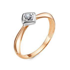 Золотое кольцо КЮЗ Del'ta DБР111724 с бриллиантом DБР111724 фото