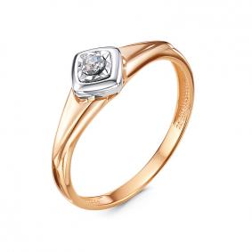 Золотое кольцо КЮЗ Del'ta DБР111729 с бриллиантом DБР111729 фото