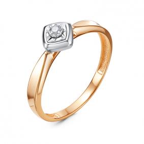 Золотое кольцо КЮЗ Del'ta DБР111733 с бриллиантом DБР111733 фото