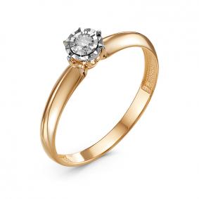 Золотое кольцо КЮЗ Del'ta DБР111736 с бриллиантом DБР111736 фото