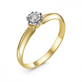 Кольцо из лимонного золота КЮЗ Del'ta DБР111736л с бриллиантом DБР111736л фото