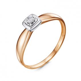 Золотое кольцо КЮЗ Del'ta DБР111738 с бриллиантом DБР111738 фото