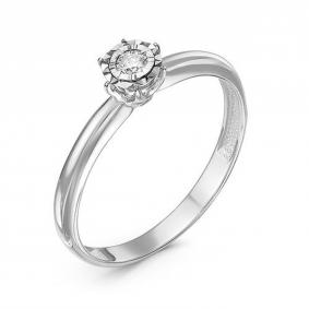 Кольцо из белого золота КЮЗ Del'ta DБР111739б с бриллиантом DБР111739б фото