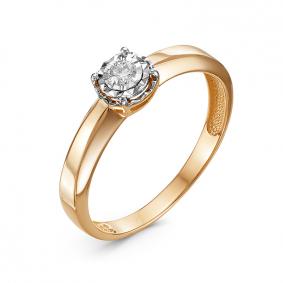 Золотое кольцо КЮЗ Del'ta DБР111742 с бриллиантом DБР111742 фото