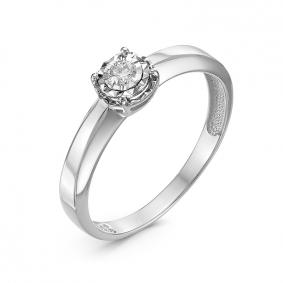 Кольцо из белого золота КЮЗ Del'ta DБР111742б с бриллиантом DБР111742б фото