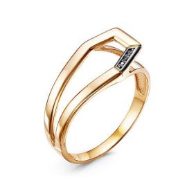 Золотое кольцо КЮЗ Del'ta DБР111744 с чёрным бриллиантом DБР111744 фото
