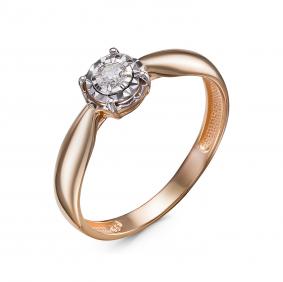 Золотое кольцо КЮЗ Del'ta DБР111751 с бриллиантом DБР111751 фото