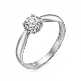 Кольцо из белого золота КЮЗ Del'ta DБР111751б с бриллиантом DБР111751б фото