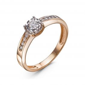 Золотое кольцо КЮЗ Del'ta DБР111756 с бриллиантом DБР111756 фото