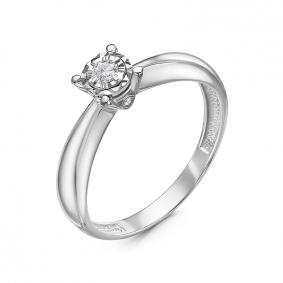 Помолвочное кольцо из белого золота КЮЗ Del'ta с бриллиантом DБР111758б DБР111758б фото
